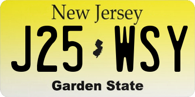 NJ license plate J25WSY