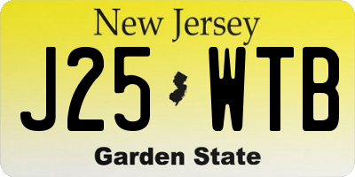 NJ license plate J25WTB