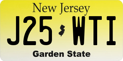 NJ license plate J25WTI
