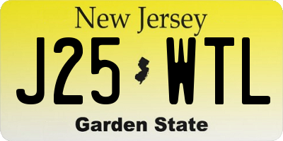 NJ license plate J25WTL