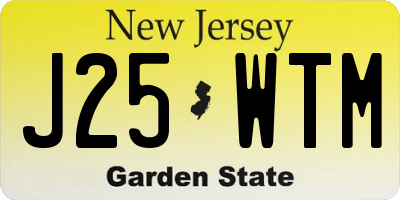 NJ license plate J25WTM