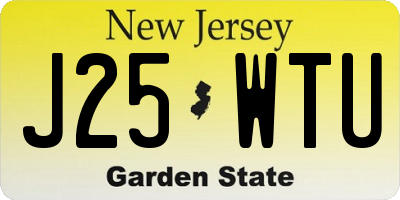 NJ license plate J25WTU