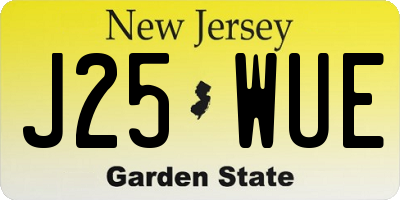 NJ license plate J25WUE