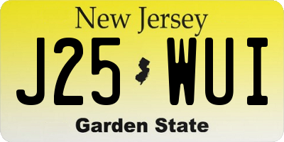 NJ license plate J25WUI