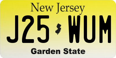 NJ license plate J25WUM
