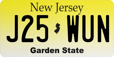 NJ license plate J25WUN