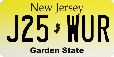 NJ license plate J25WUR