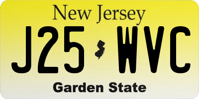 NJ license plate J25WVC