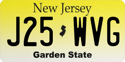 NJ license plate J25WVG