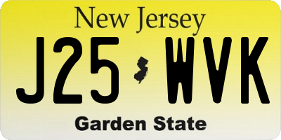 NJ license plate J25WVK