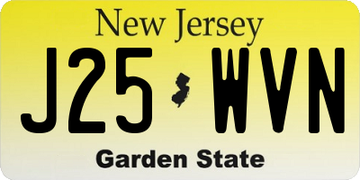 NJ license plate J25WVN