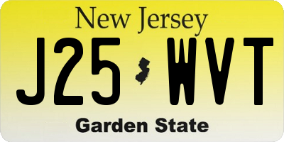 NJ license plate J25WVT