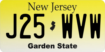 NJ license plate J25WVW