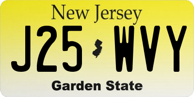 NJ license plate J25WVY