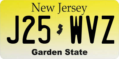 NJ license plate J25WVZ