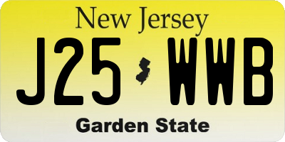 NJ license plate J25WWB
