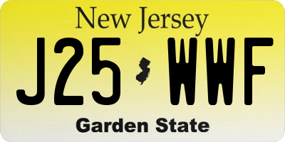 NJ license plate J25WWF