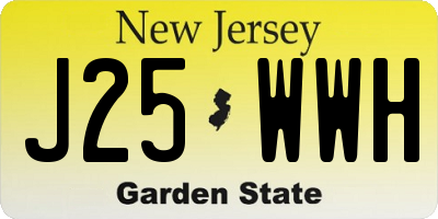 NJ license plate J25WWH