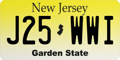 NJ license plate J25WWI
