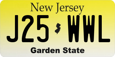 NJ license plate J25WWL