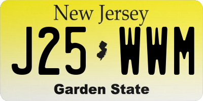 NJ license plate J25WWM