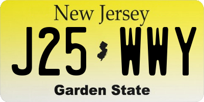 NJ license plate J25WWY
