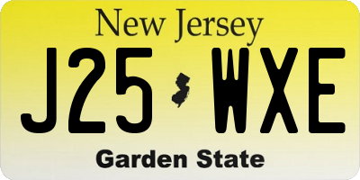 NJ license plate J25WXE