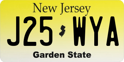 NJ license plate J25WYA