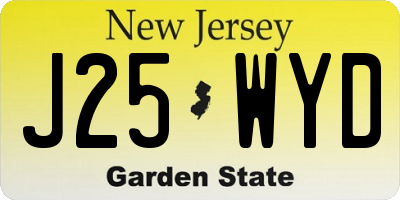 NJ license plate J25WYD