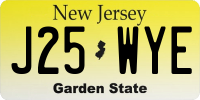 NJ license plate J25WYE