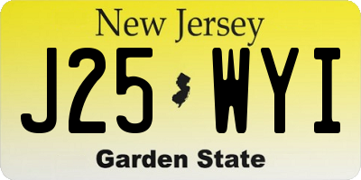 NJ license plate J25WYI