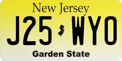 NJ license plate J25WYO