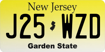 NJ license plate J25WZD