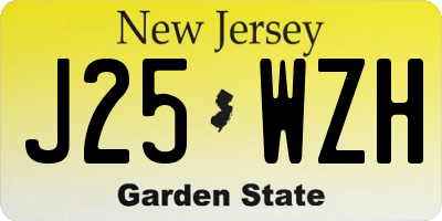 NJ license plate J25WZH