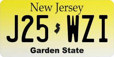 NJ license plate J25WZI