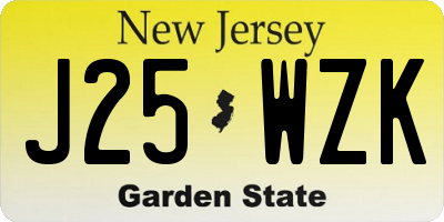 NJ license plate J25WZK