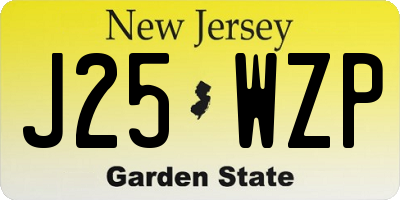 NJ license plate J25WZP