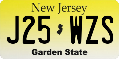 NJ license plate J25WZS