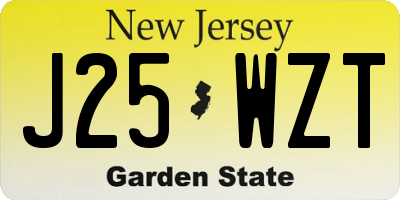 NJ license plate J25WZT