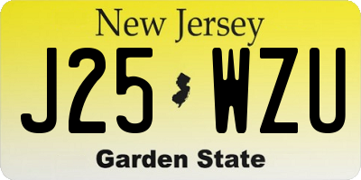 NJ license plate J25WZU