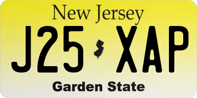 NJ license plate J25XAP