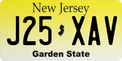 NJ license plate J25XAV
