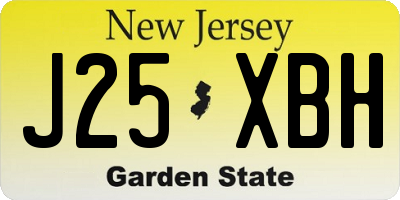 NJ license plate J25XBH