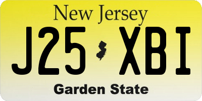 NJ license plate J25XBI