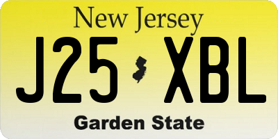 NJ license plate J25XBL