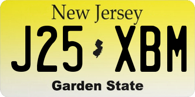 NJ license plate J25XBM