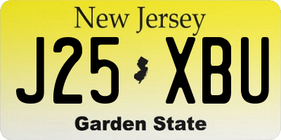 NJ license plate J25XBU