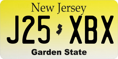 NJ license plate J25XBX