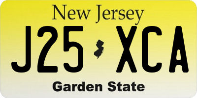 NJ license plate J25XCA
