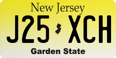 NJ license plate J25XCH